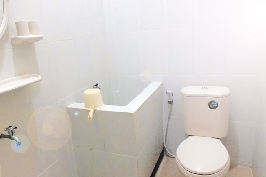 kamar mandi dengan closed duduk Homestay Sawarna